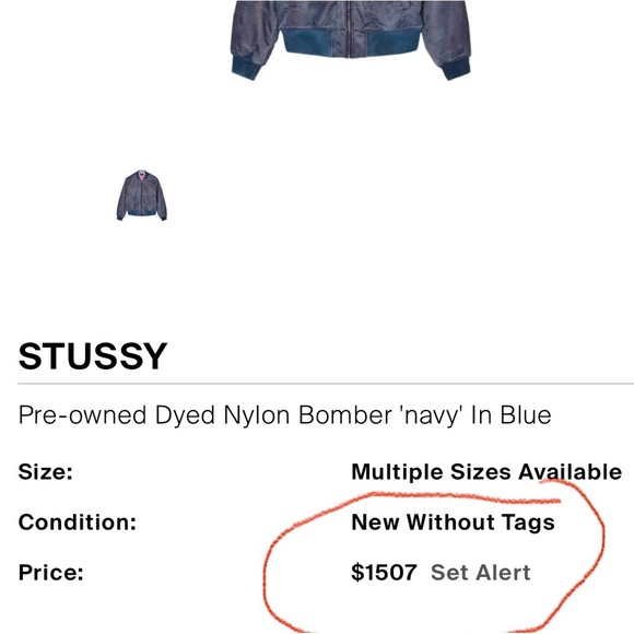 STUSSY Brand NEW Bomber jacket with tags NWT - Picture 3 of 12